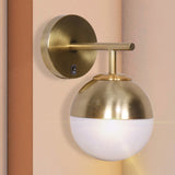 NNEDPE Wall Lamp with Gold Metal Base and White Glass Shade