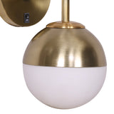 NNEDPE Wall Lamp with Gold Metal Base and White Glass Shade