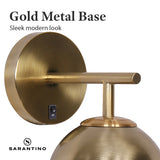 NNEDPE Wall Lamp with Gold Metal Base and White Glass Shade