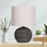 NNEDPE Ceramic Table Lamp with Striped Pattern