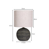 NNEDPE Ceramic Table Lamp with Striped Pattern