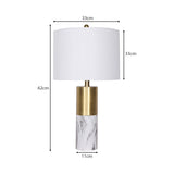 NNEDPE Metal and Marble Table Lamp - White