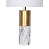 NNEDPE Metal and Marble Table Lamp - White