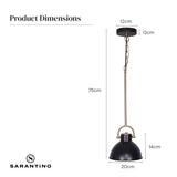NNEDPE Black and Gold Pendant Light