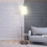NNEDPE Metal Floor Lamp with Glass Shelves