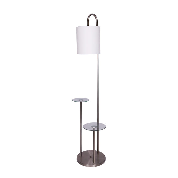 NNEDPE Metal Floor Lamp with Glass Shelves
