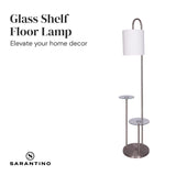 NNEDPE Metal Floor Lamp with Glass Shelves