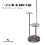 NNEDPE Metal Floor Lamp with Glass Shelves