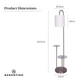 NNEDPE Metal Floor Lamp with Glass Shelves