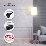 NNEDPE Metal Floor Lamp with Glass Shelves