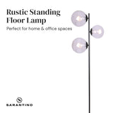 NNEDPE 3-Light Black Metal Floor Lamp