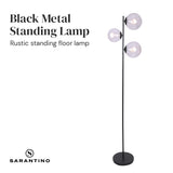 NNEDPE 3-Light Black Metal Floor Lamp