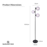 NNEDPE 3-Light Black Metal Floor Lamp