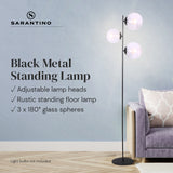 NNEDPE 3-Light Black Metal Floor Lamp