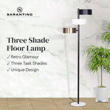 NNEDPE Metal Floor Lamp with 3 Swirl Shades