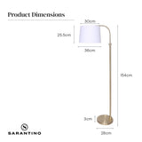 NNEDPE Metal Floor Lamp Brass Finish Adjustable Height