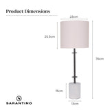 NNEDPE Concrete & Metal Table Lamp with Off-White Linen Shade