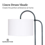 NNEDPE Metal Floor Lamp with Marble Base & Off-White Shade