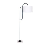 NNEDPE Metal Floor Lamp with Marble Base & Off-White Shade
