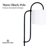 NNEDPE Metal Floor Lamp with Marble Base & Off-White Shade