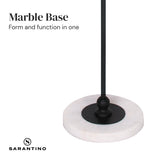 NNEDPE Metal Floor Lamp with Marble Base & Off-White Shade