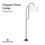 NNEDPE Metal Floor Lamp with Marble Base & Off-White Shade
