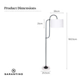 NNEDPE Metal Floor Lamp with Marble Base & Off-White Shade