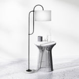 NNEDPE Metal Floor Lamp with Marble Base & Off-White Shade