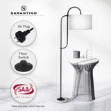 NNEDPE Metal Floor Lamp with Marble Base & Off-White Shade