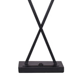 NNEDPE Metal Table Lamp Rectangular Shade X Stand