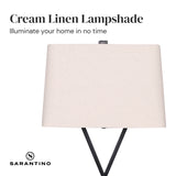 NNEDPE Metal Table Lamp Rectangular Shade X Stand