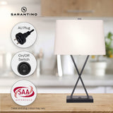 NNEDPE Metal Table Lamp Rectangular Shade X Stand