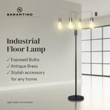 NNEDPE 4-Light Industrial Floor Lamp