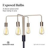 NNEDPE 4-Light Industrial Floor Lamp