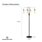 NNEDPE 4-Light Industrial Floor Lamp
