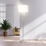 NNEDPE Brushed Nickel Height-Adjustable Metal Floor Lamp