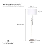 NNEDPE Brushed Nickel Height-Adjustable Metal Floor Lamp