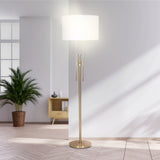 NNEDPE Brushed Gold Height-Adjustable Metal Floor Lamp