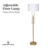 NNEDPE Brushed Gold Height-Adjustable Metal Floor Lamp