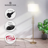 NNEDPE Brushed Gold Height-Adjustable Metal Floor Lamp