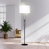NNEDPE Height-Adjustable Metal Floor Lamp Matte Black
