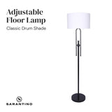 NNEDPE Height-Adjustable Metal Floor Lamp Matte Black