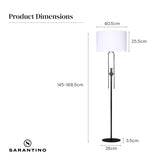 NNEDPE Height-Adjustable Metal Floor Lamp Matte Black