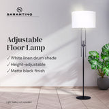 NNEDPE Height-Adjustable Metal Floor Lamp Matte Black