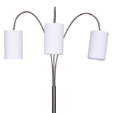 NNEDPE 3-Light Metal Arc Floor Lamp - Nickel & Marble Finish