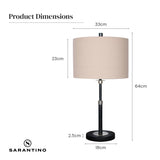 NNEDPE Metal Table Lamp with Linen Drum Shade
