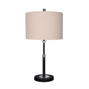 NNEDPE Metal Table Lamp with Linen Drum Shade
