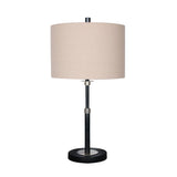 NNEDPE Metal Table Lamp with Linen Drum Shade