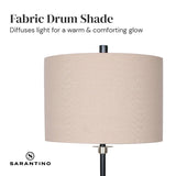NNEDPE Metal Table Lamp with Linen Drum Shade