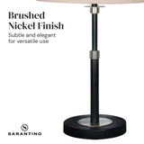 NNEDPE Metal Table Lamp with Linen Drum Shade